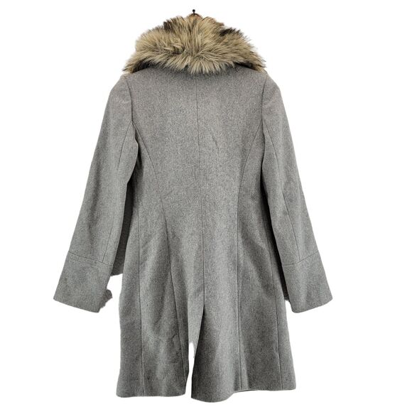 Club Monaco Winter Coat Size XS Reva Gray Wool Blend Detachable Faux Fur Trim - Picture 3 of 11